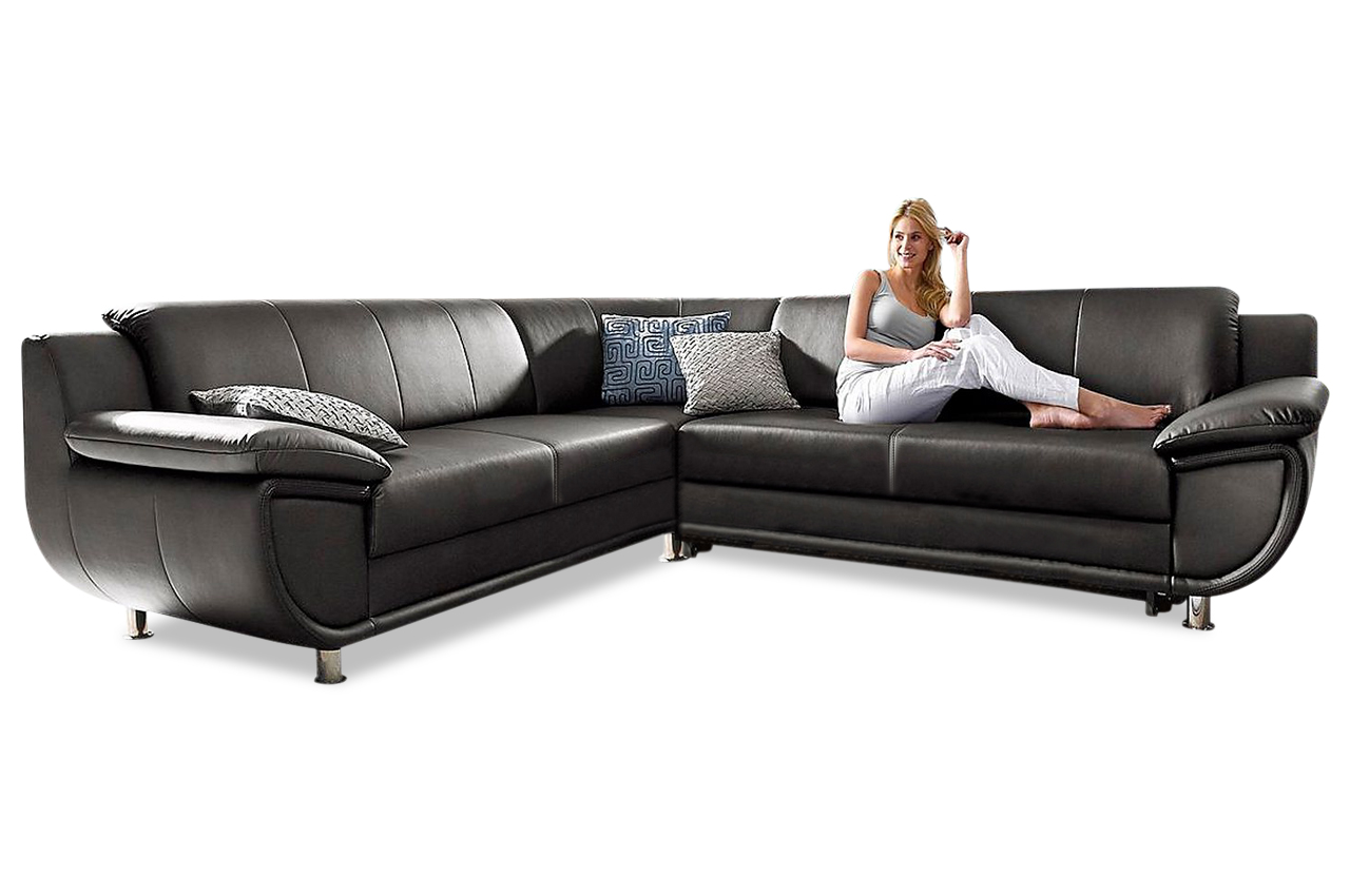 Leder Rundecke Rondo Rechts Schwarz Sofas Zum Halben Preis