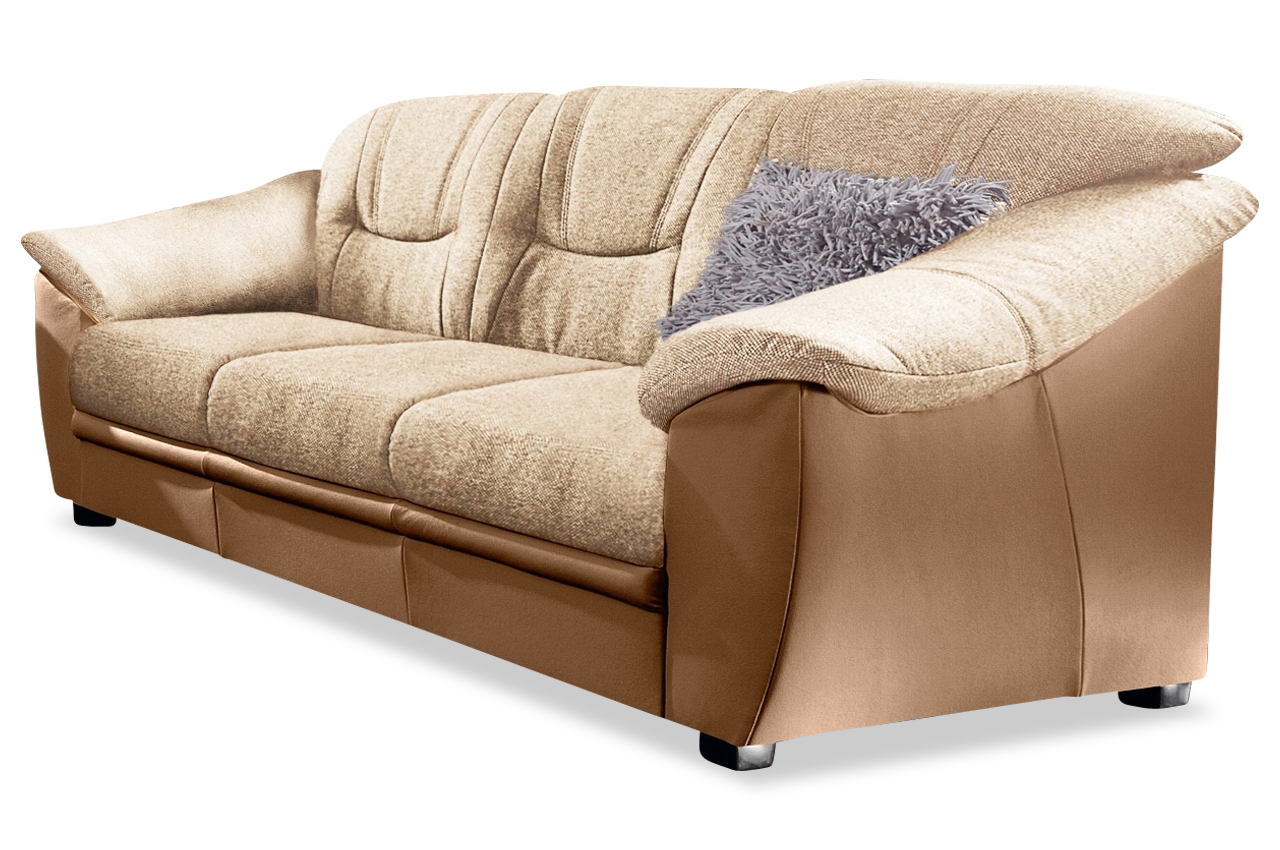 3er-Sofa - Beige mit Federkern | Sofas zum halben Preis