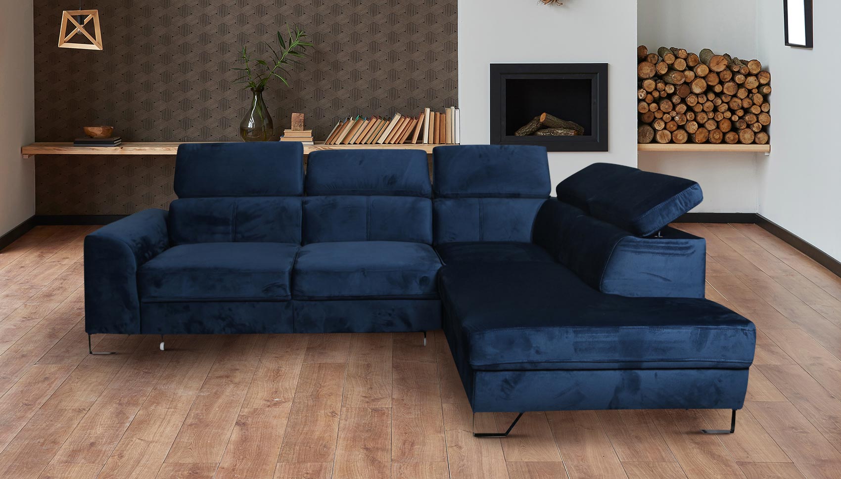 Rundecke Asti links - mit Schlaffunktion - Blau | Sofas ...