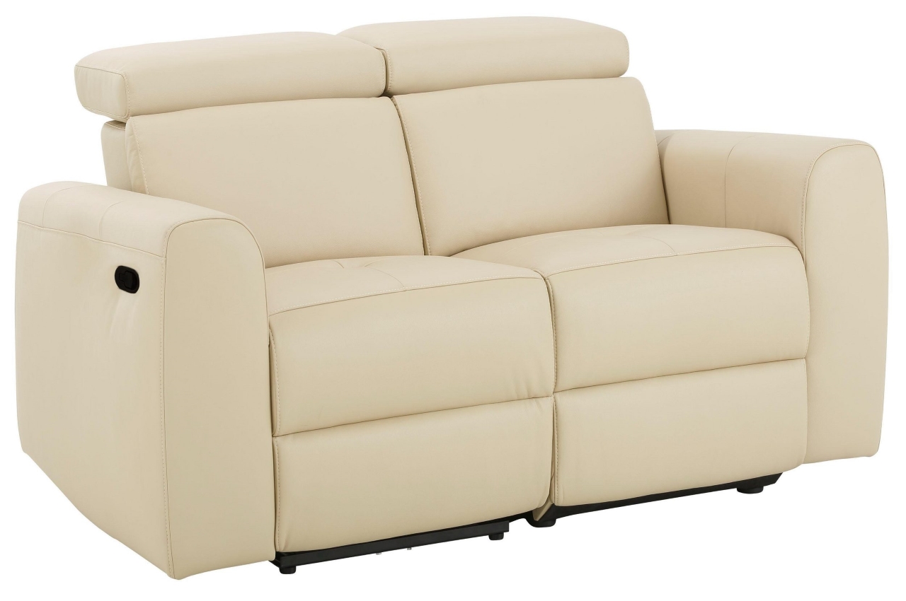 Leder 2er-Sofa - mit Relax - Beige | Sofas zum halben Preis