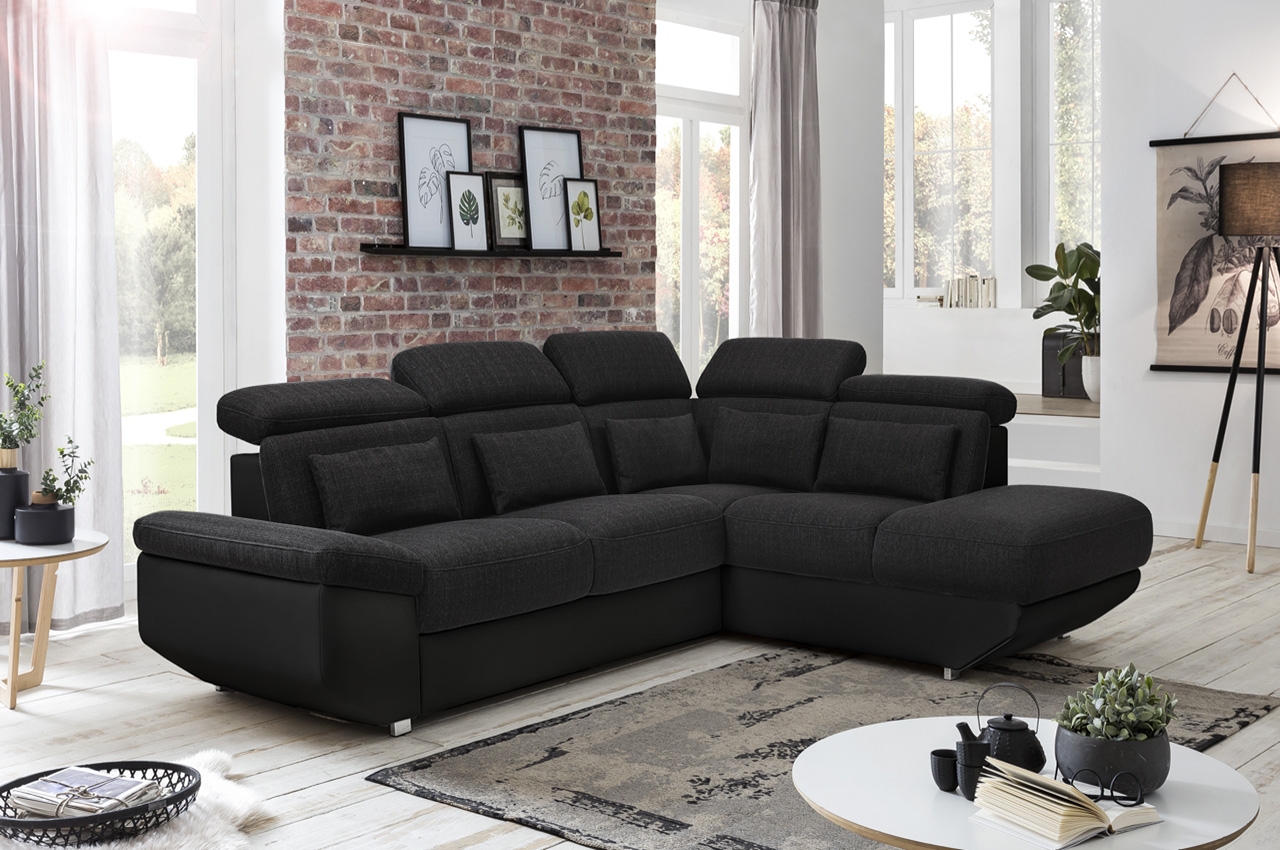 New Look Ecksofa Moment Rechts Mit Schlaffunktion Schwarz Sofas Zum Halben Preis