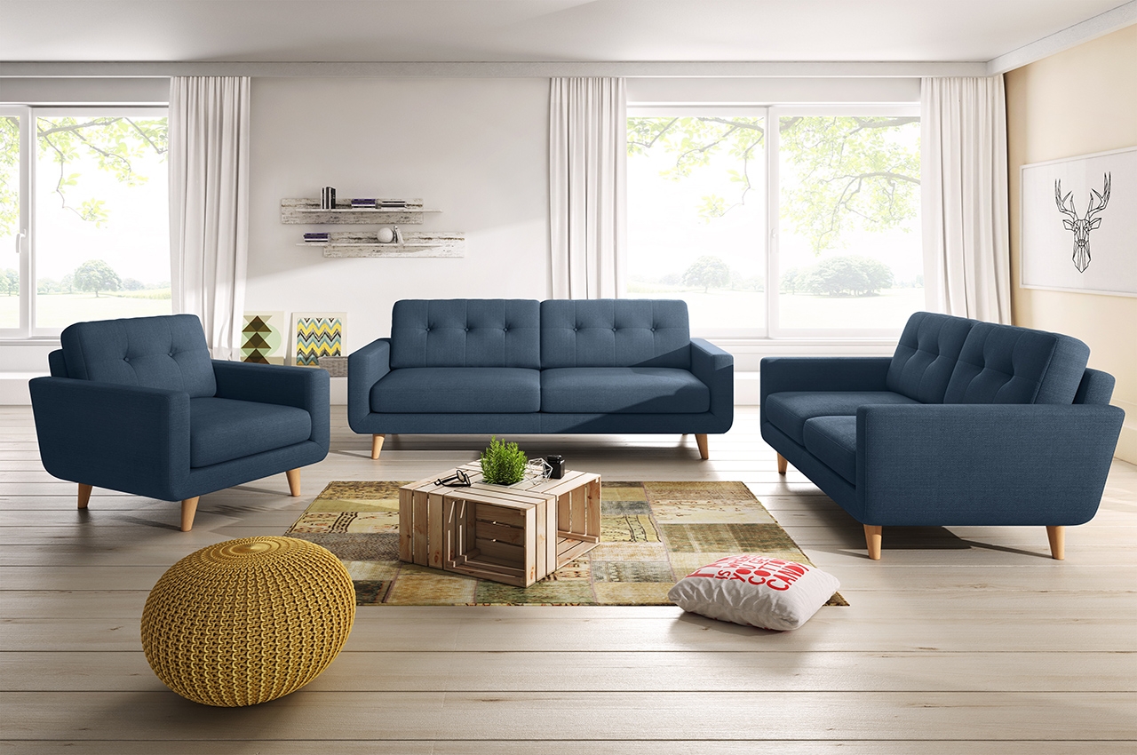 New Look Garnitur 3 2 1 Alexander Blau Sofas Zum Halben Preis