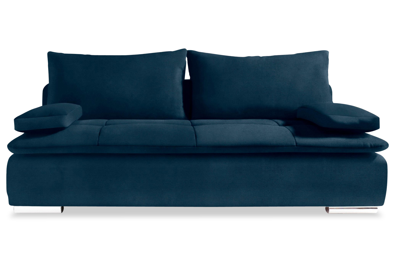 Castello 3er-Sofa Haiti - mit Schlaffunktion - Blau ...